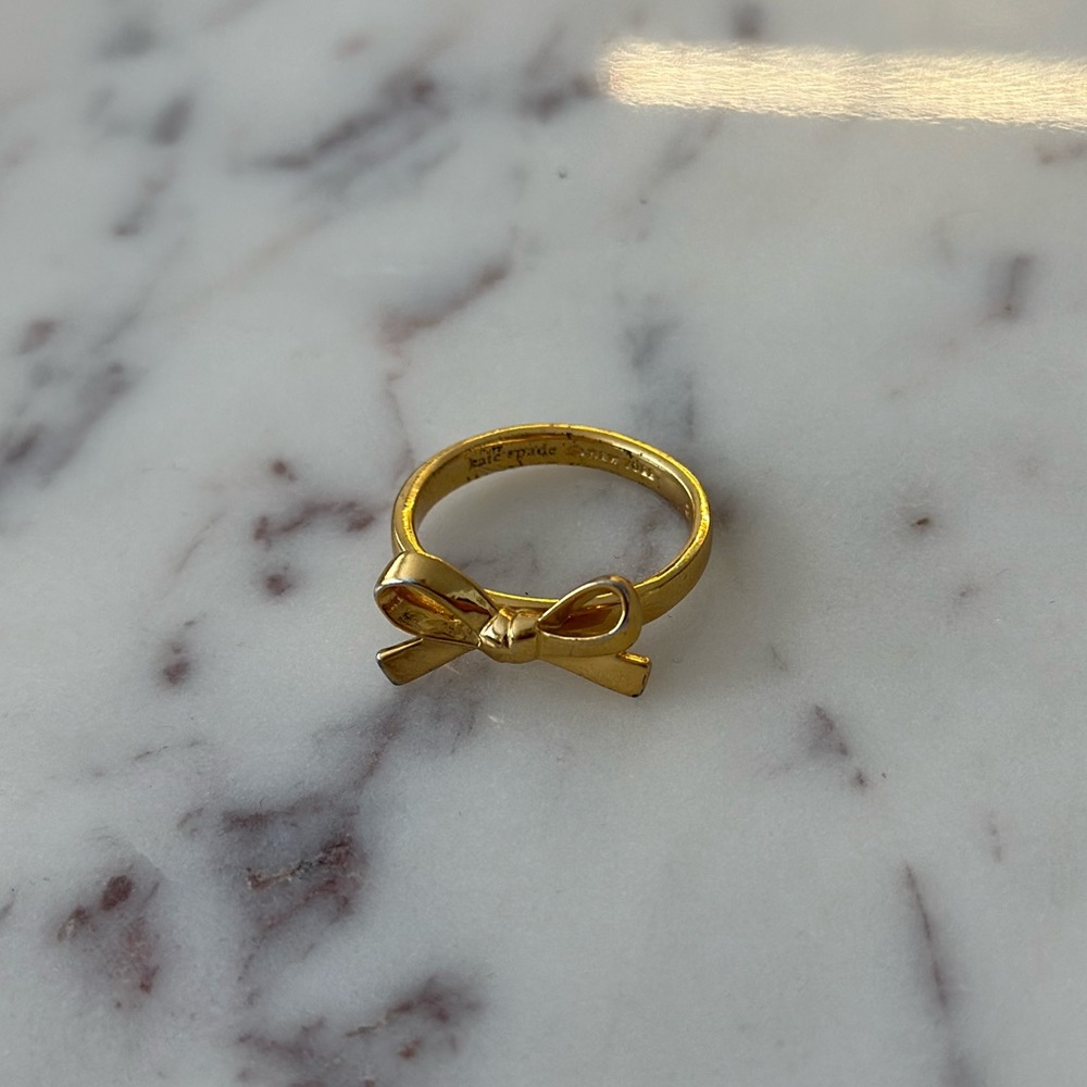Kate Spade Gold Bow Ring Size 8